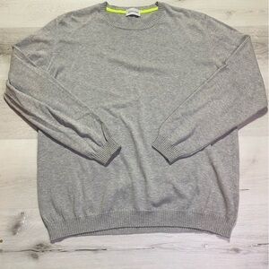 SCAGLIONE Cotton Crew Neck Sweater, Light Gray, size XXL